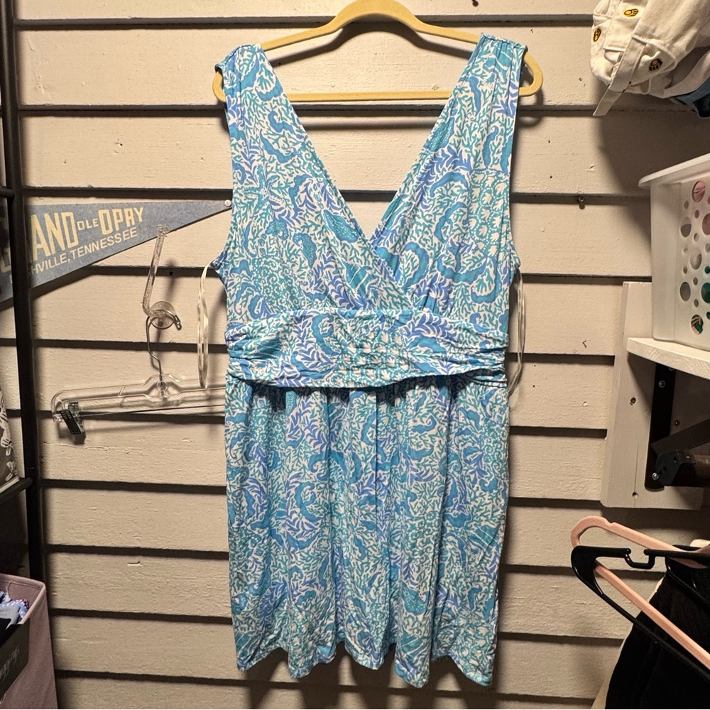 Lilly Pulitzer Light Blue Paisley Mini Dress Romper